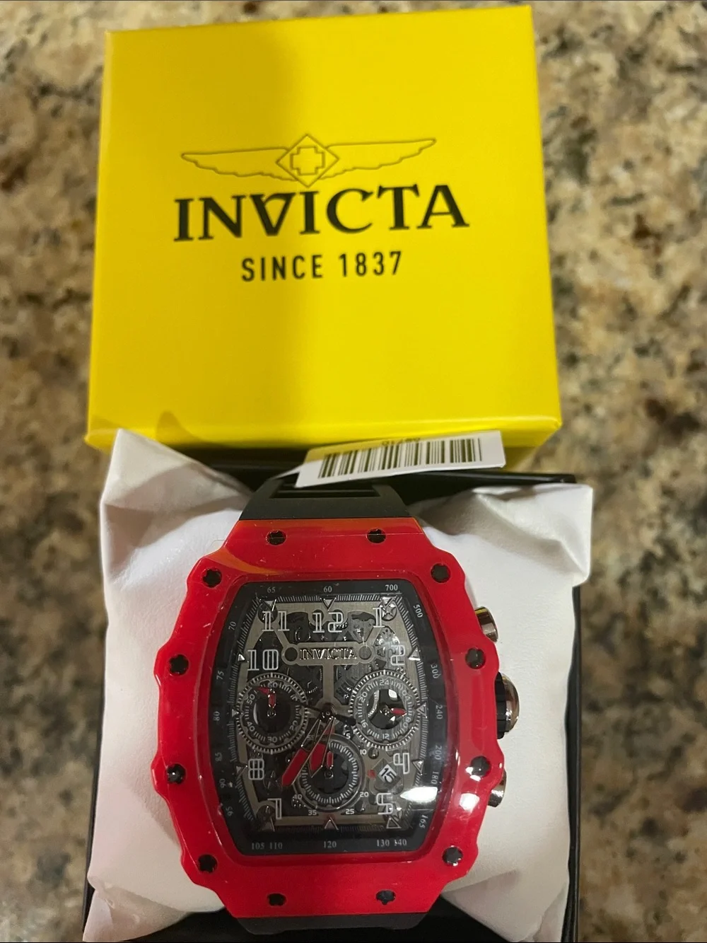 Invicta Racing Red and Black Multi-Dial Chronograph Watch
